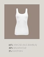 Basic Treasure 3er-Pack Unterhemden Damen, Tank Top, Bambus, Weiß, S | Wahlweise mit breiten oder schmalen Trägern; Bambus-Viskose-Mix mit Elastan im praktischen 3er-Pack – Ansicht 5