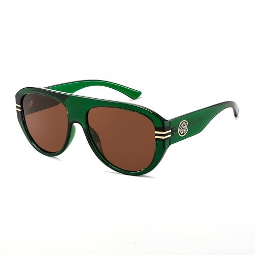 Image of FEISEDY Retro Polarized Aviator Sunglasses for Men Women Trendy 70s Vintage Plastic Frame Sun Glasses B4150