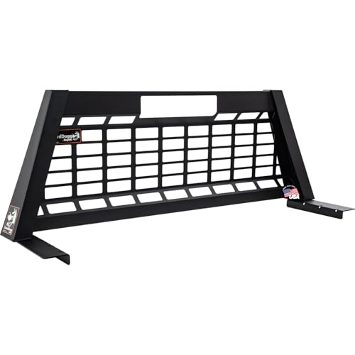 Image of GuardDogg by Buyers 851560 23.50 inch Matte Black Heavy-Duty Steel Pickup Truck Headache Rack Bundle w /Mounting Brackets, Popular with RAM 2500 & 3500, Made in The USA