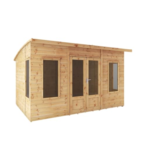 WALTONS 12 x 8 Helios Summerhouse | Curved Roof | Shiplap Tongue and Groove | Wooden Garden Room Summerhouse | 10 Year Anti Rot Guarantee | 12 x 8 12ft 8ft