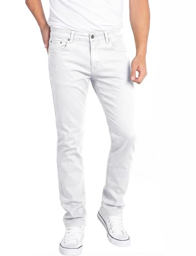 WULFUL Mens Slim Fit Skinny Stretch Comfy Jeans Denim Pants White