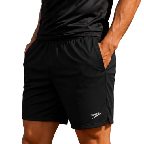 SPEEDO Short Bermuda Malha Leve e Bolso Interno Masculino Adulto, Preto, G