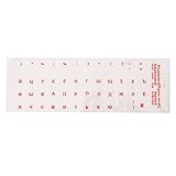 Russian Keyboard Stickers Transparent Layout Alphabet Labels for PC Laptop Notebook Computer(red)