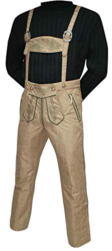 Hans Moser Schihose Herren Schilederhose Schi Lederhose Skihose Ski Snowboard-Hose braun Skilederhose Hose Herrenhose Winter Trachtenhose warm Wassersäule 10.000mm wasserdicht Cover