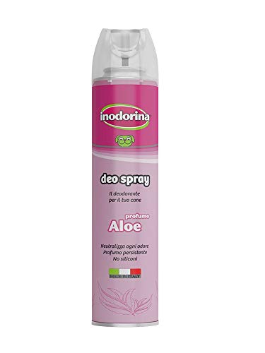 Inodorina Spray Desodorante Natural Resistente para Perros con Olor a Aloe Vera (300 ml). Colonia para Perros Neutralizadora de Olores para Cachorros, Mascotas Cover