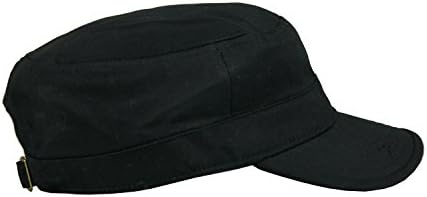 Free Bird 99 Low Profile Cotton Flat Top Peaked Army Military Cadet Cap Hat (Black (15076))