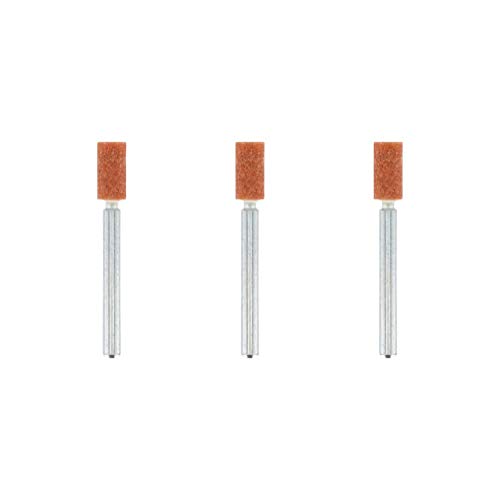Dremel 8153 Set di accessori per mole in ossido di alluminio, 3 mole cilindriche per smerigliare e affilare i metalli (4,8 mm)