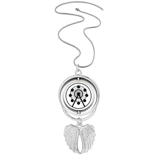 Collier ailes d'ange noir avec son motif parc d'attractions pour vos sorties urbaines