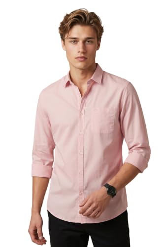 Image of Peter England Men's Classic Slim Fit Full Sleeve Oxford Shirt | 100% Cotton