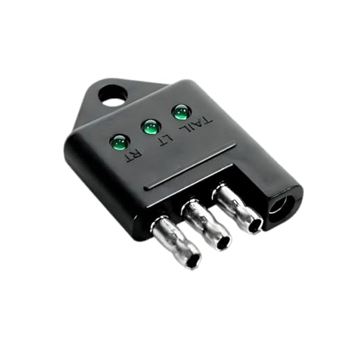 GAOLAOSY 4 Pin Trailer Tester Connector 4-Way Straight Trailer Light Tester with LED Indicators Universal Car Wiring Testing Accessories for Brake/Turn/Tail Lights Trouble Shooter (1PC)