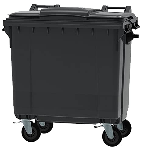 ESE France Conteneur Poubelle à déchets 4 roues - 770L - Robuste et Professionnel - 100% Recyclé - Gris - Fabriqué en France