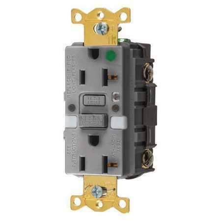 GFCI Rceptcle, Hspital, Gr, 20A, 1 HP