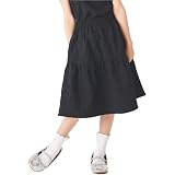 [ever closet] ティアードスカート キッズ 子供 女の子 花柄 ジャガード [ ブラック 100 ] ミモレ丈 フリル 春 夏 上品 子供服 キッズ服 エバークローゼット