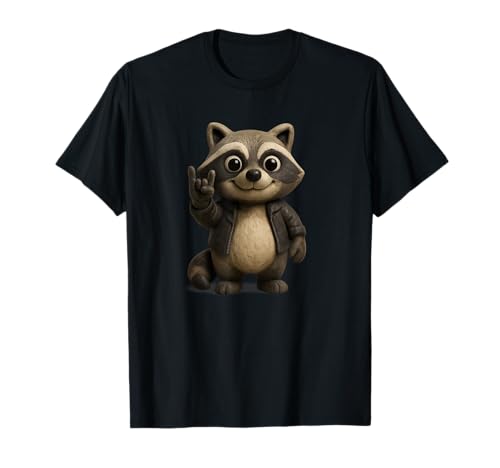 Rock and Clay! Funny Rock Star Raccoon - Rocker clásico Camiseta