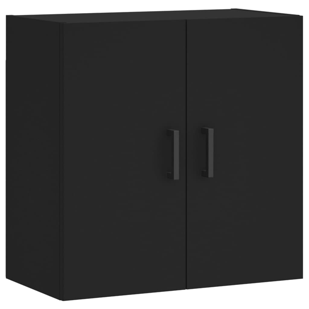 Armoire murale noire en bois 60x31x60 cm meuble de rangement suspendu pour cave