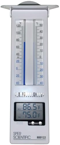 Sper Scientific Analog & Digital Min/Max Thermometer 800122 - Accurate Temperature Tracking