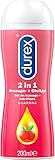 Durex Gleitgel Play 2-in-1 Massage Guarana – Wasserbasiertes Gleitmittel mit anregenden Guaranaextrakten für sinnliche Intimmassagen – 1 x 200 ml im Spender