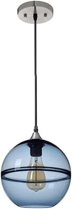 Lampe de chevet suspendue et lustre en verre bleu pour salle à manger