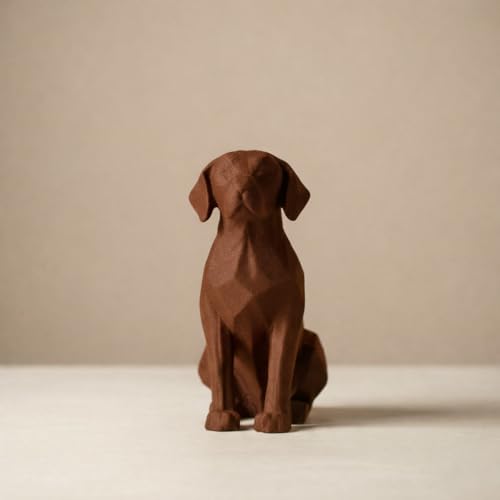 Image of Eco-Friendly Dog Statue - Modern Home Decor Accent | Minimalist Pet-Inspired Sculpture for Living Room, Office & Gifts (Br)