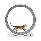 Cat Exercise Wheel with Pedometer, 43.3” Large Cat Treadmill with Carpeted Pads, ABS Cat Running Wheels for Indoor Cats, Easy to Install