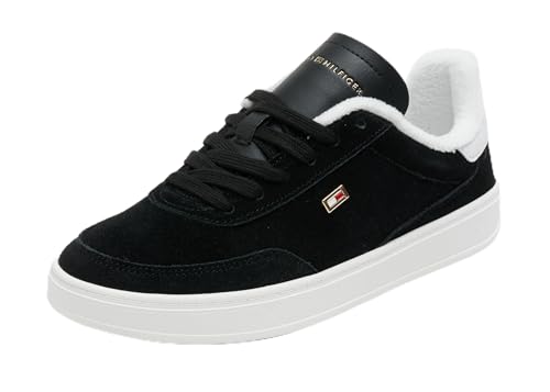 Tommy Hilfiger Damen Court Sneaker Heritage Court Sneaker Schuhe, Schwarz (Black), 37