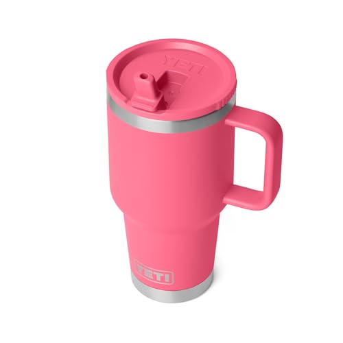YETI Rambler 30 oz Travel Mug with Flip Straw Lid – Stainless Steel, Vacuum Insulated, Leakproof, Cup Holder Friendly, Tropical Pink - image 7