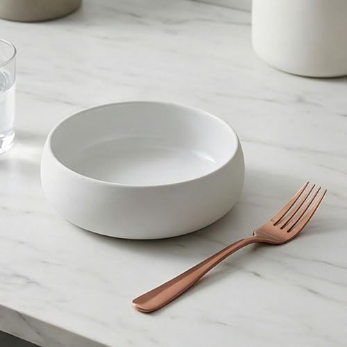 Image of 7.7 inch Rosegold Dinner Forks Set of 4 - Food-Grade 18 /8 Stainless Steel Silverware, Durable Mirror Polished Metal Forks, Dishwasher Safe, Perfect for Home, Restaurant, and Gifting