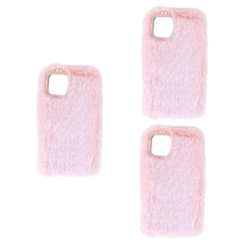 Coque de téléphone peluche rose OSALADI housse souple antichoc lot de 3 pièces