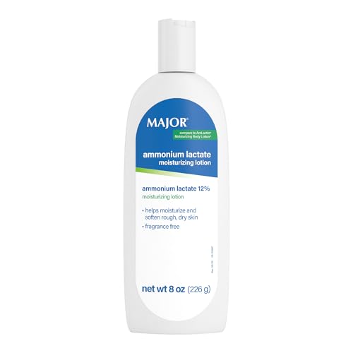 Major Ammonium Lactate 12% Moisturizing Lotion - Lactic Acid Lotion - Helps Hydrate, Soften, and Exfoliate Rough, Dry Skin - Daily Body Lotion - Fragrance-Free - 8 Oz (1 Pack)