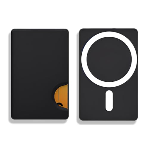 COYUN 1 pcs Cartera Magnética para iPhone, Tarjetero Magnético Minimalista con Cierre Lateral, Negro