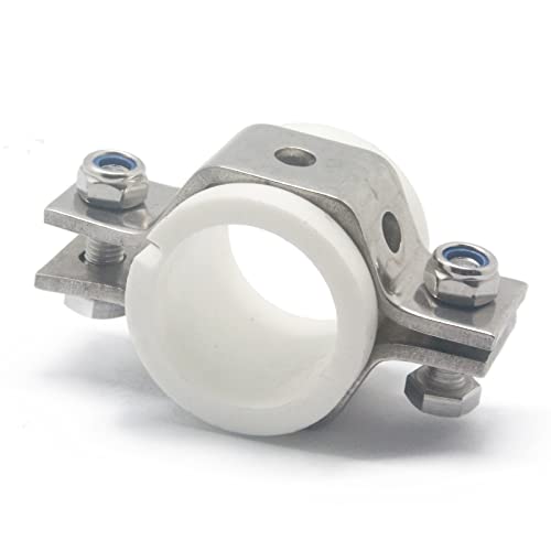 QiiMii 1.5" Hexagon Tube Hanger Stainless Steel SS304 with Cushion,Adjustable Pipe Bracket Clamp Pipe Strap