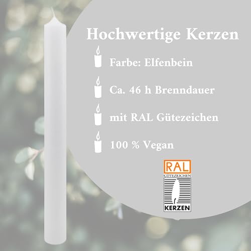 VILLA ROSA LOTTA – Personalisierbare Kommunionkerze "Joshua" mit Wunschdaten und Rückseite | christliche Symbole | 40 cm x 4 cm | für Jungen und Mädchen | Motto 2025 - Image 10