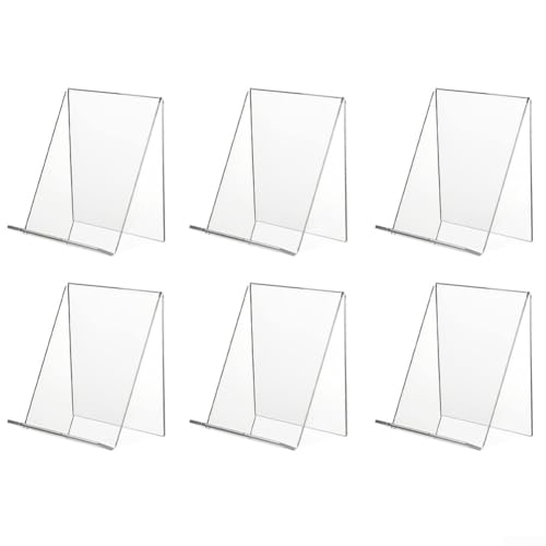 Lot de 4 présentoirs en acrylique transparent pour livres, tablettes, images et supports légers pour l'affichage et l'organisation