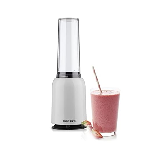 CREATE / MOI SLIM / Batidora de Vaso Blanco / Batidora personal para Smoothies y Batidos, 230 W, Individual, Portátil, Cuchillas de Acero Inoxidable, 230W, Libre de BPA
