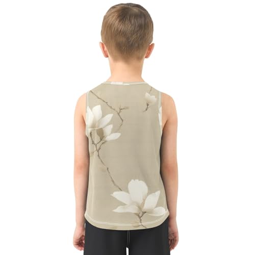 susiyo Vintage Magnolia Flowers Boys Sleeveless Tank Top Girls Athletic T Shirt3