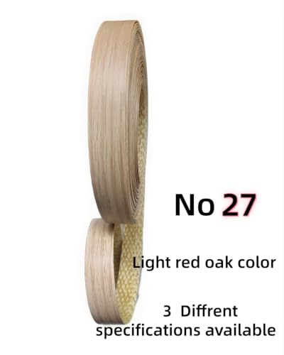 Image of HGKJHFmelamine Edging Tape. pre Coated with hot melt Adhesive Flexible Veneer Edge Edging, Used for Cabinet and Furniture Maintenance (No27-Light red Oak Color, 1.81cm*12m)