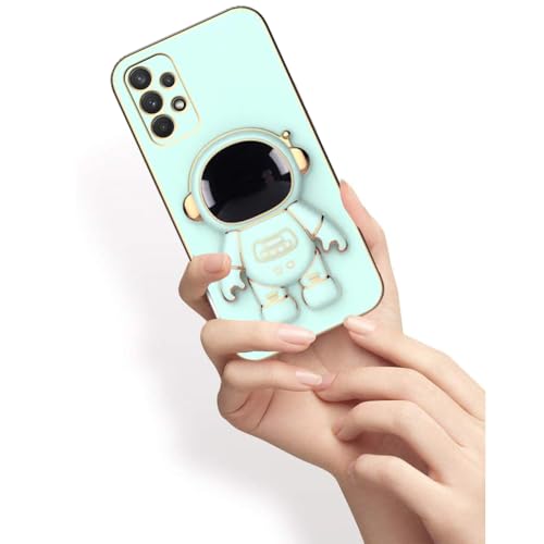 Image of for Samsung Galaxy A73 5G Case Cute 3D Astronaut Stand Design Camera Protection Shockproof Soft Back Cover (for Samsung Galaxy A73 5G, Mint)