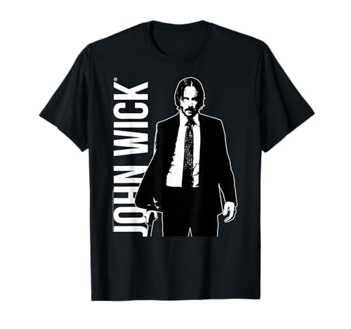 John Wick Black and White Outline Action Movie T-Shirt