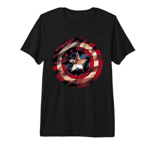 T-shirt Captain America Avengers Shield Flag vêtement Marvel homme