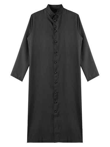 Men Pastor Robe Cassock Gown Catholic Clergy Pulpit Cloak Christian Priest Long Liturgical Vestment Habit3