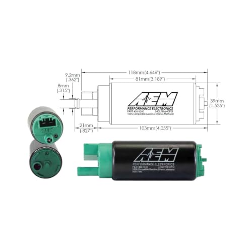 AEM 50-1200 340LPH E85 High Flow In-Tank Fuel Pump – 39mm Offset Inlet - Image 4