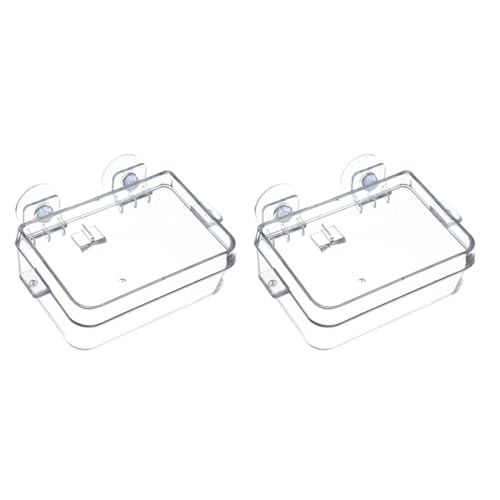 Mikikit 2Pcs Reptile Feeder Escape Feeding Bowl Creative Water Storage Dish for Lizards Geckos and Reptiles Space Saving Design