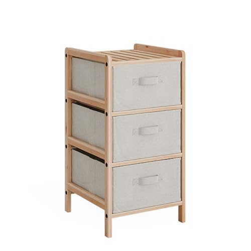Vicco Kommode Bruno, Badezimmerschrank mit Schubladen, Beige, 34.5 x 67 cm...