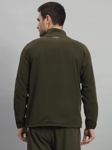 Image of FITINC Men's Sports Jacket | Regular Fit | Full Zip | Zipper Pockets | Jacket for Gym, Running, Cycling & Travel