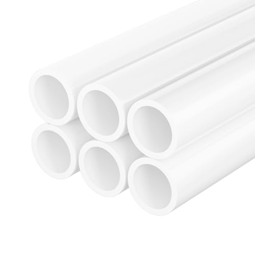 3/4 Inch PVC Pipe 6 Pack, 17 Inch Long Schedule 40 PVC Pipe for DIY Projects, for Garden Shelves DIY Frame