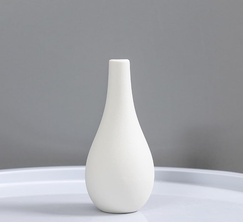 6.5Inch White Small Ceramic Bud Flower Vases Mini Narrow Neck Decorative Floral Vases Table Centerpiece for Home Decor Wedding Party Decorations - Image 3