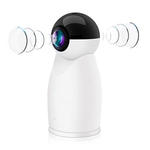 360° Indoor Security Camera-2 Fisheye Lenses for 720° Panoramic View, 2K HD Baby Monitor & Pet Camera,Motion/Sound Detection, 2.4G Wi-Fi, Night Vision 2-Way Audio, Wireless Cam for Home/Office
