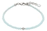 kette glasperlen bunt Frisches Sommer-Design mit hellblauen Schliff-Glasperlen und einzelnen Edelstahl-Perlen