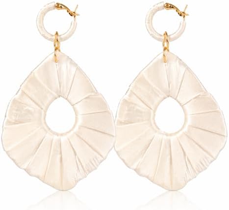 LUNÉA Silk-Wrapped Boho Statement Dangle Earrings for Women, Reso...