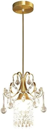 Lampe cristal E27 pour salle à manger et salon lustre suspendu doré chic